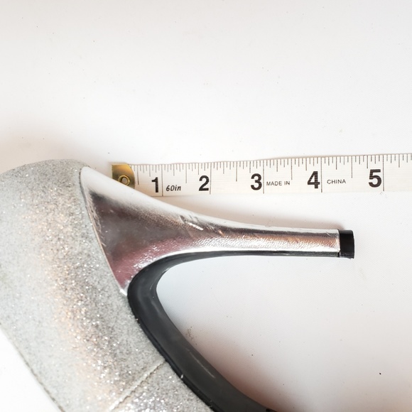 Rampage Silver glitter peep toe platform heels, 8. - Picture 7 of 7